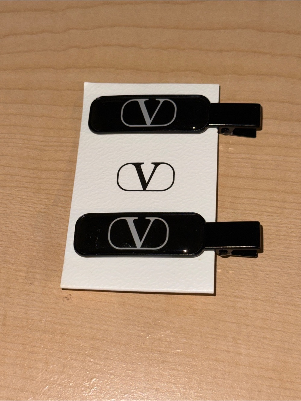 VALENTINO Beauty Black VLogo Hair Clips (Set of 2) | VIP GWP | NEW No Box